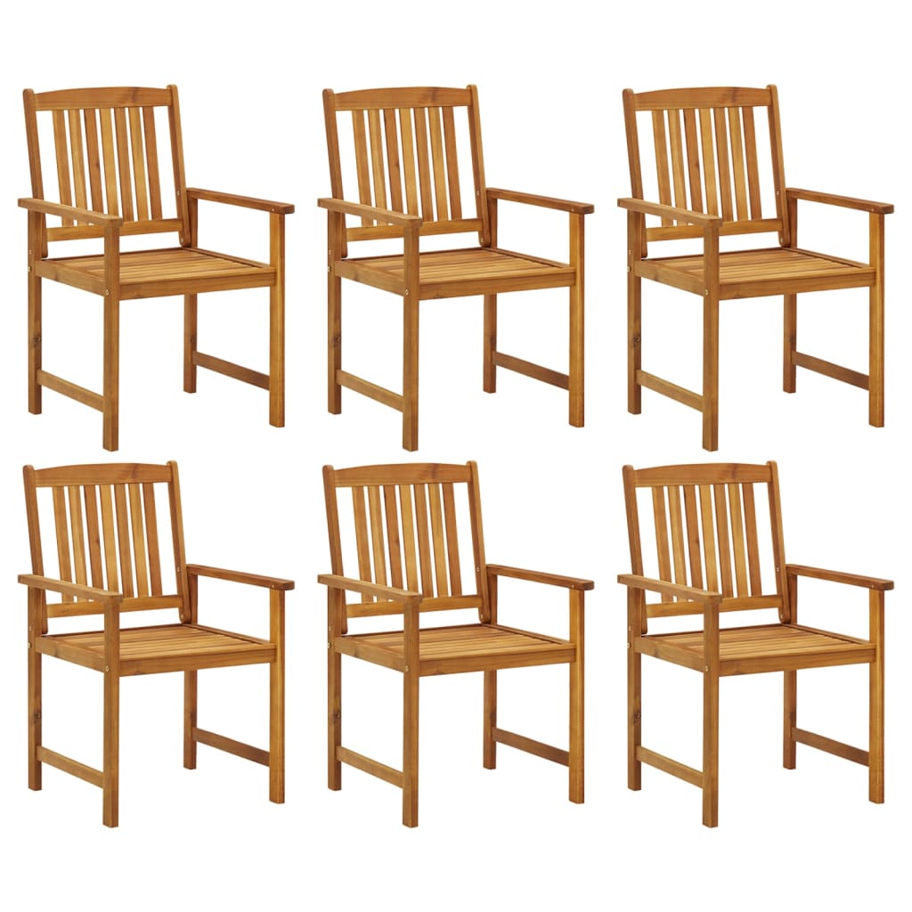 Cadeiras de jardim com almofadões 6 pcs acácia maciça