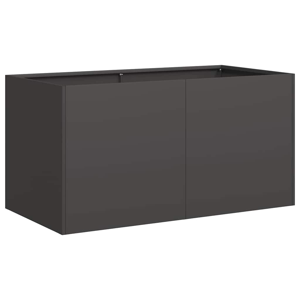 Vaso floreira 80x40x40 cm aço laminado a frio preto