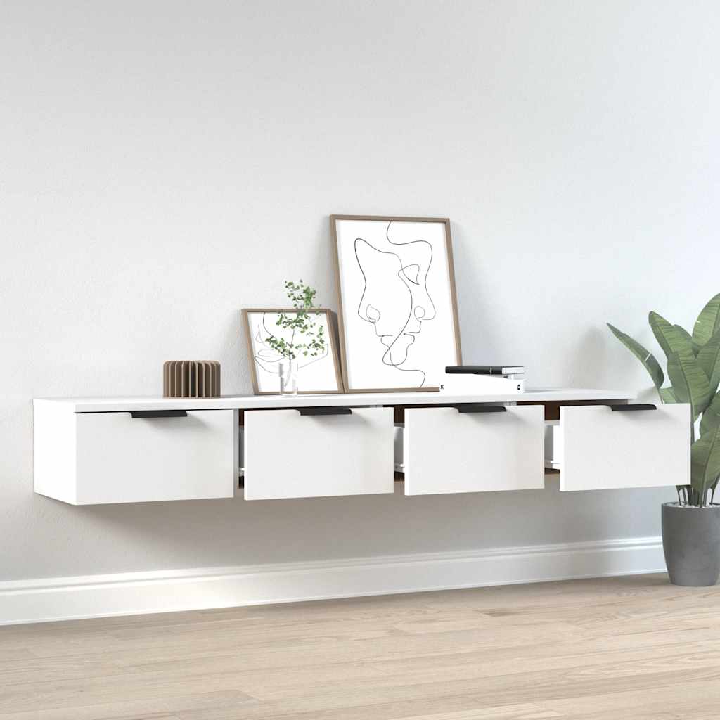 Armários de parede 2 pcs 68x30x20cm derivados de madeira branco