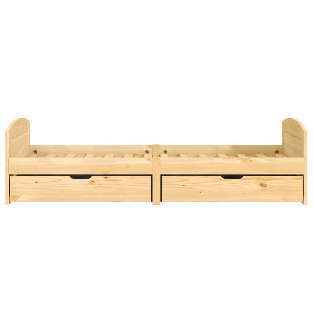 Sofá-cama com 2 gavetas 90x200 cm madeira de pinho maciça irun