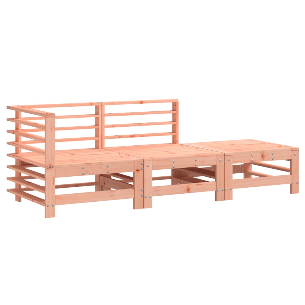 3 Pcs conjunto lounge de jardim madeira de douglas maciça