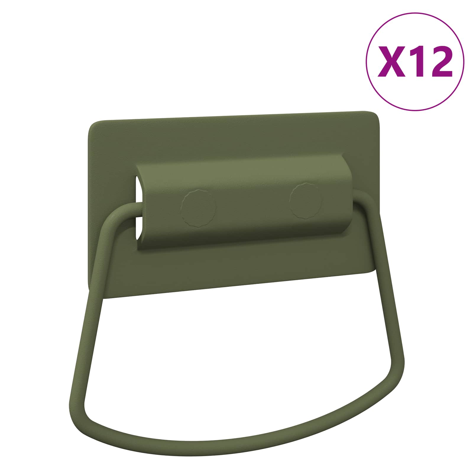 Maçanetas de armário 12 unid. verde oliva 85 x 45 mm metal