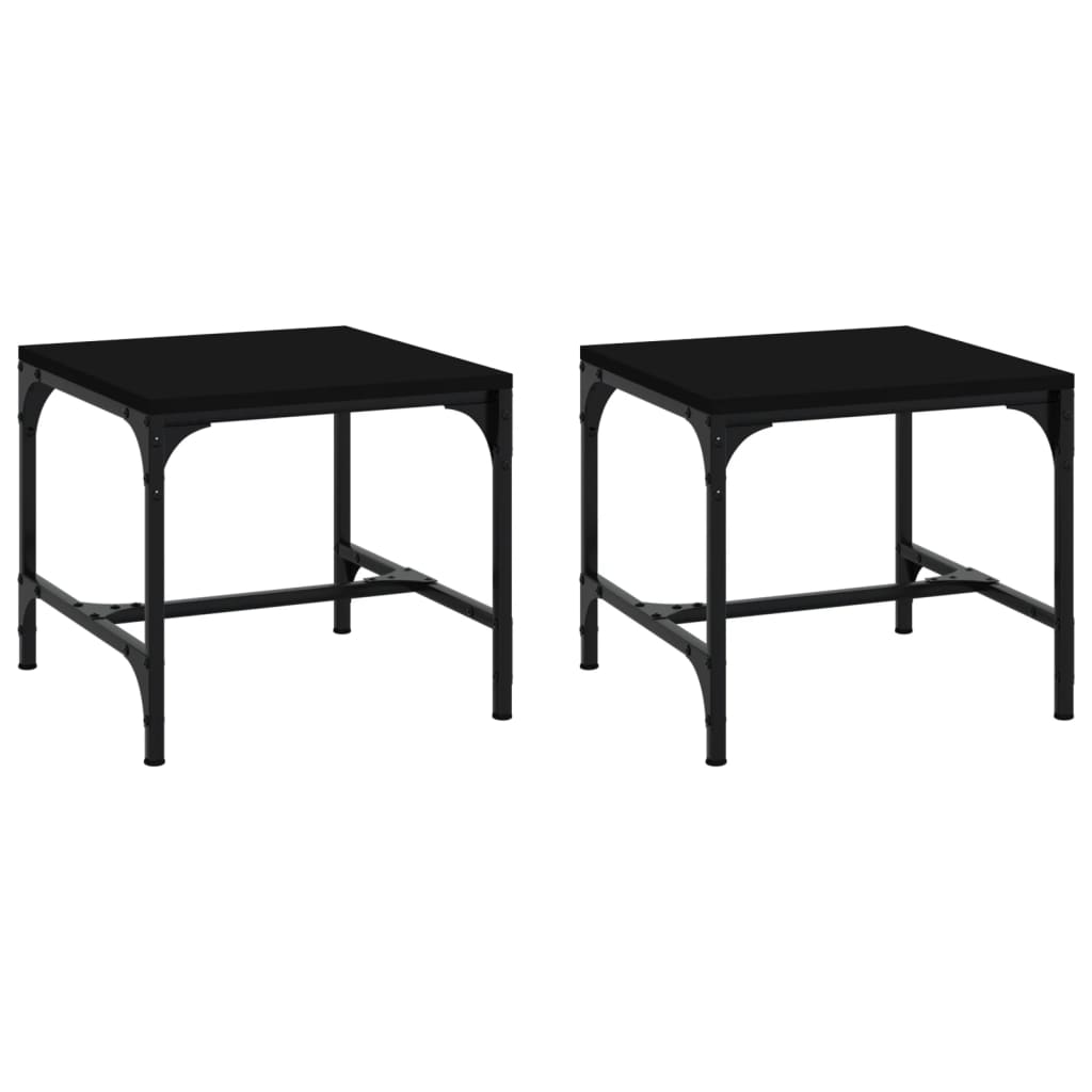 Mesas de apoio 2 pcs 40x40x35 cm derivados de madeira preto