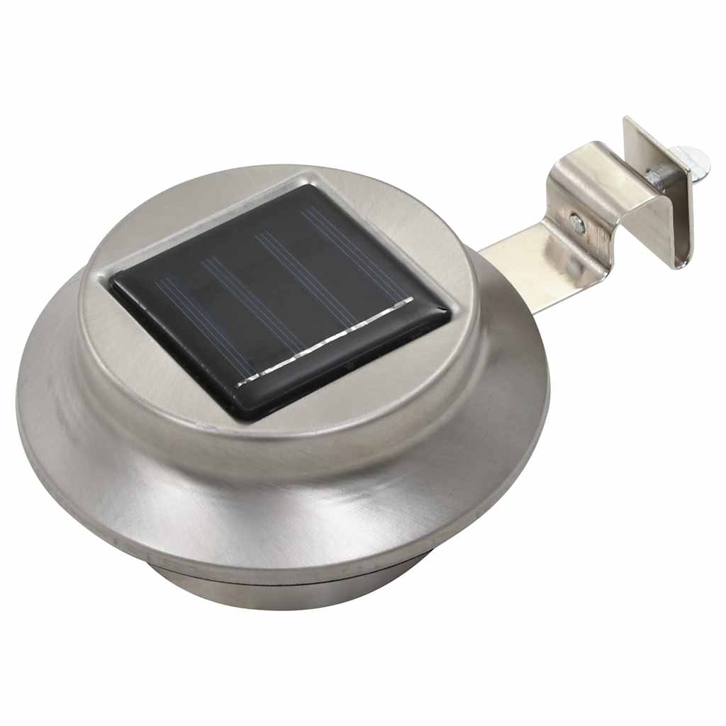 Candeeiro de exterior solar LED 6 pcs branco redondo 12 cm