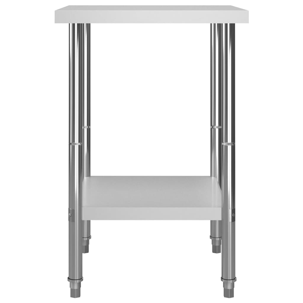 Mesa de trabalho de cozinha 60x60x85 cm aço inoxidável