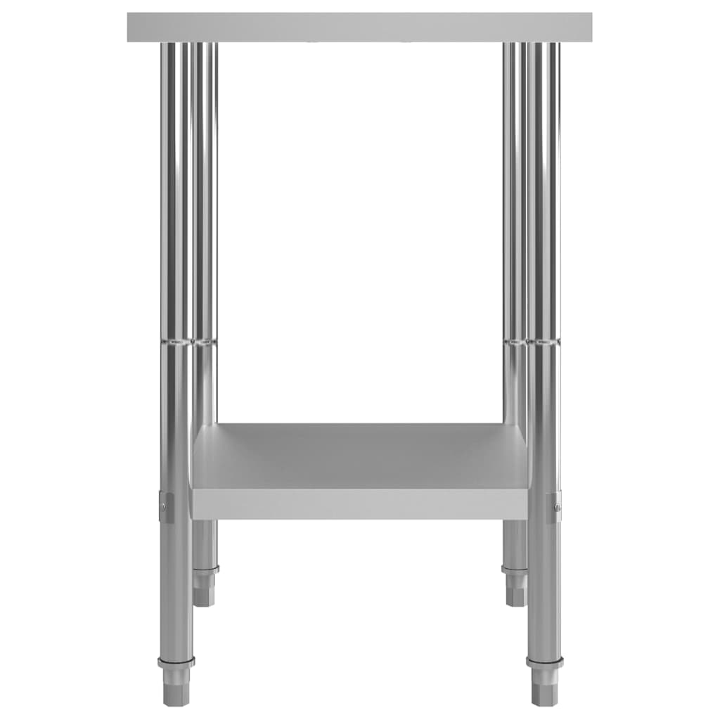 Mesa de trabalho de cozinha 60x60x85 cm aço inoxidável
