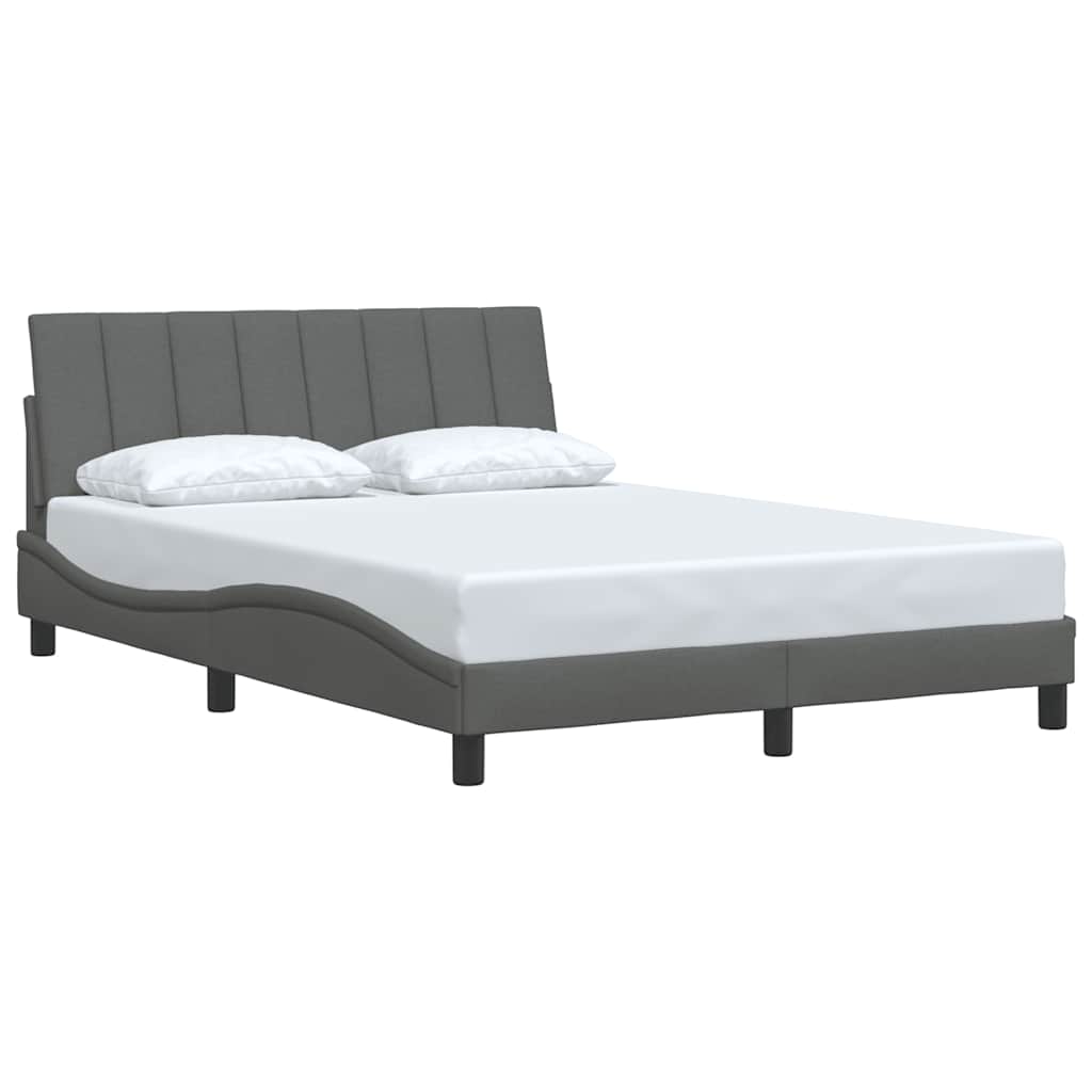Estrutura de cama sem colchão hanko 120x200 cm tecido cinzento-escuro