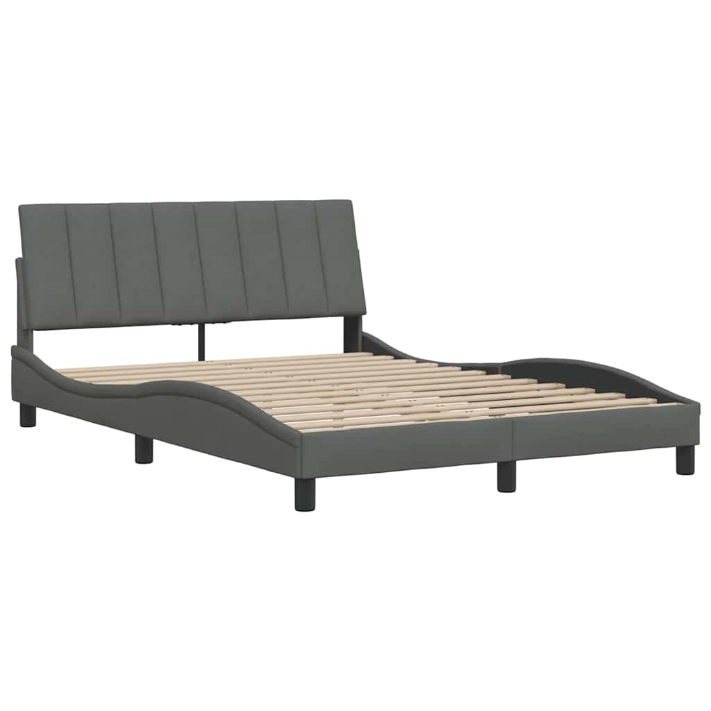 Estrutura de cama sem colchão hanko 120x200 cm tecido cinzento-escuro