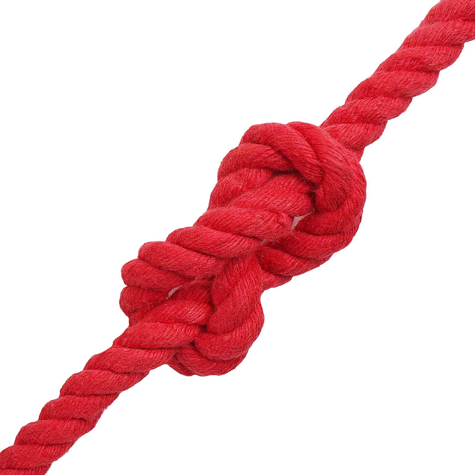 Corda de algodão 12 mm 50 m vermelho 100% algodão