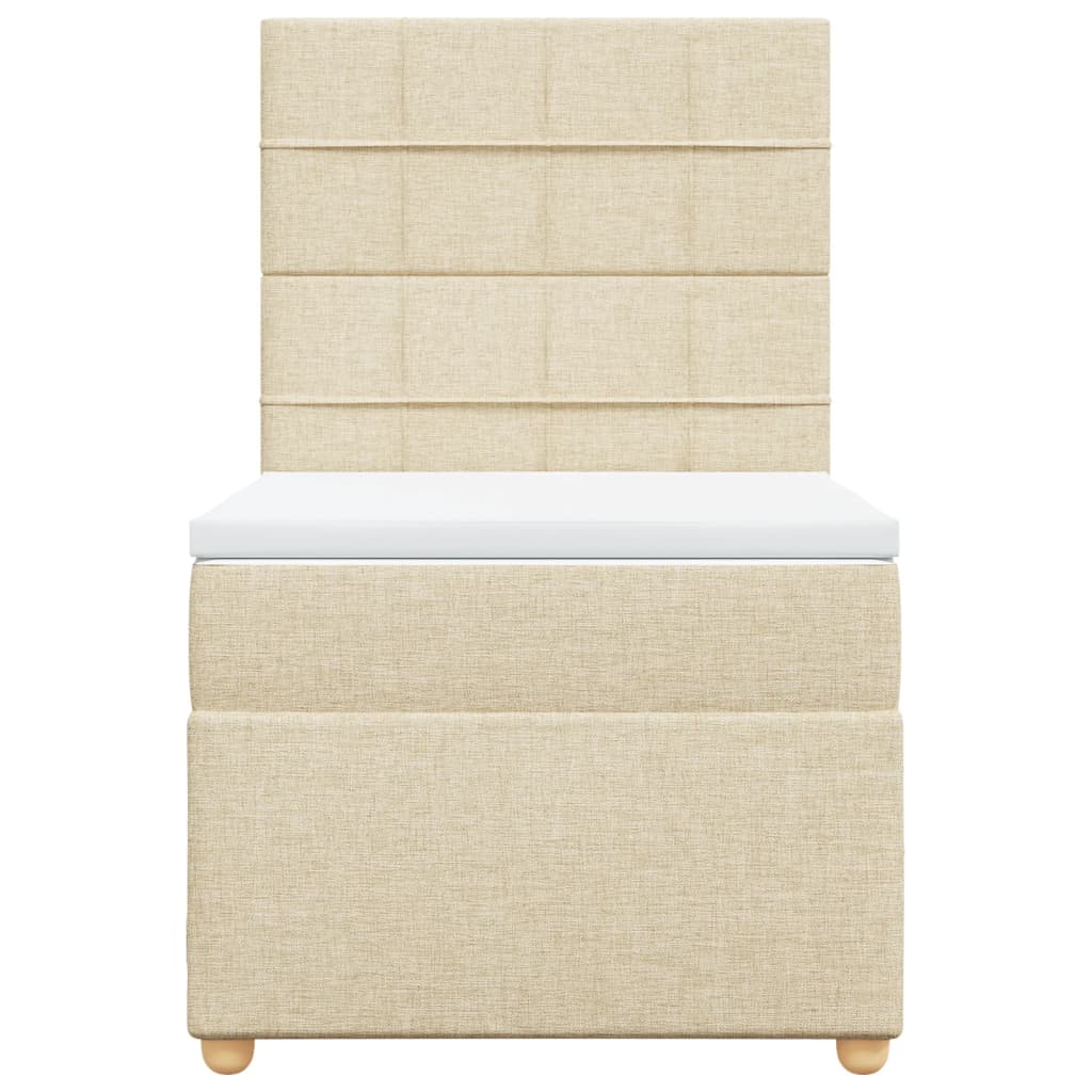 Cama com molas/colchão 100x200 cm tecido cor creme