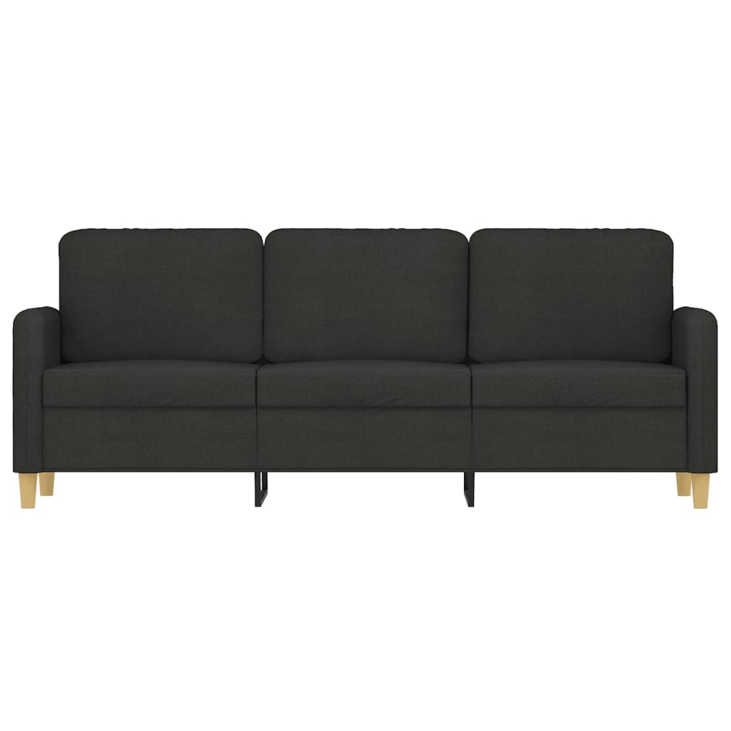 Sofá de 3 lugares tecido 180 cm preto