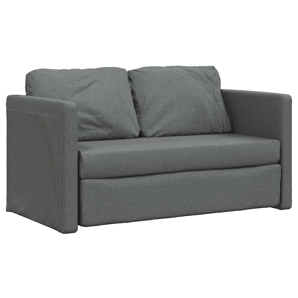 Sofá-cama sem pés 112x174x55 cm tecido cinzento-escuro