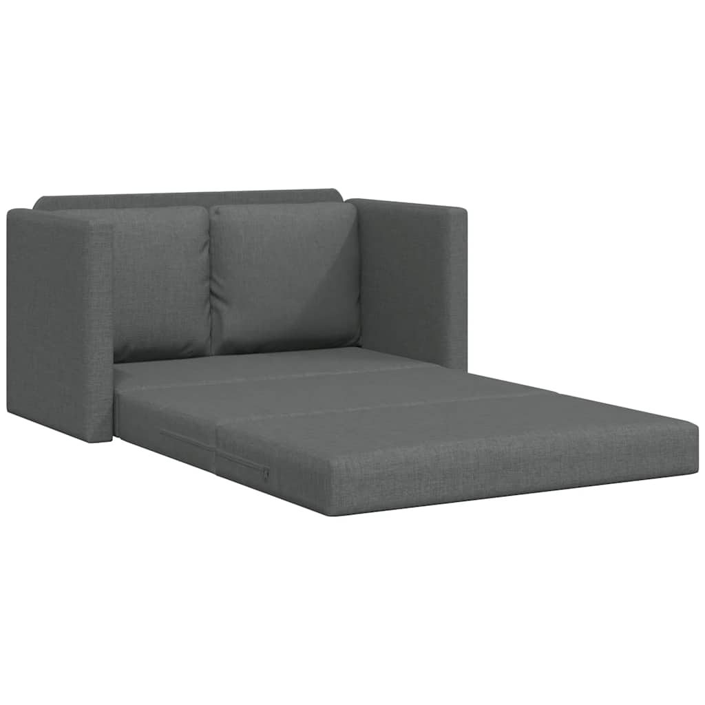 Sofá-cama sem pés 112x174x55 cm tecido cinzento-escuro