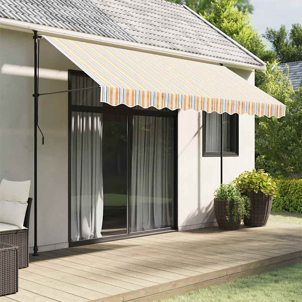 Tecido de substituição para toldo laranja e azul 350x250 cm poliéster