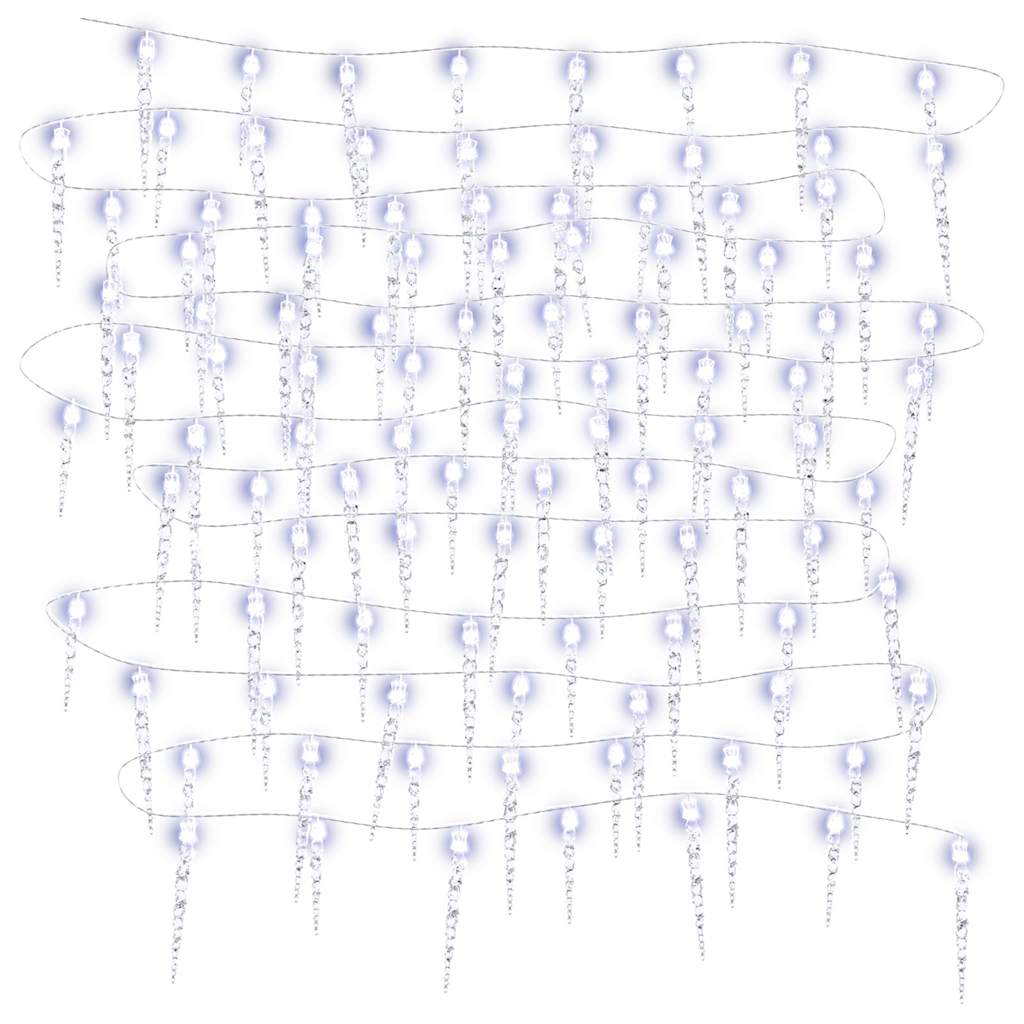 Luz de natal em formato de pingente 200 leds branco frio 20 m PVC acrílico