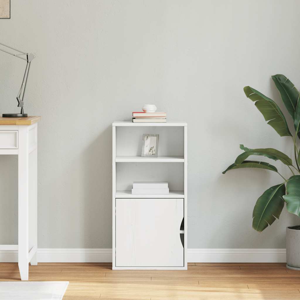 Armário lateral odda branco 40x24x79 cm pinho de madeira maciça