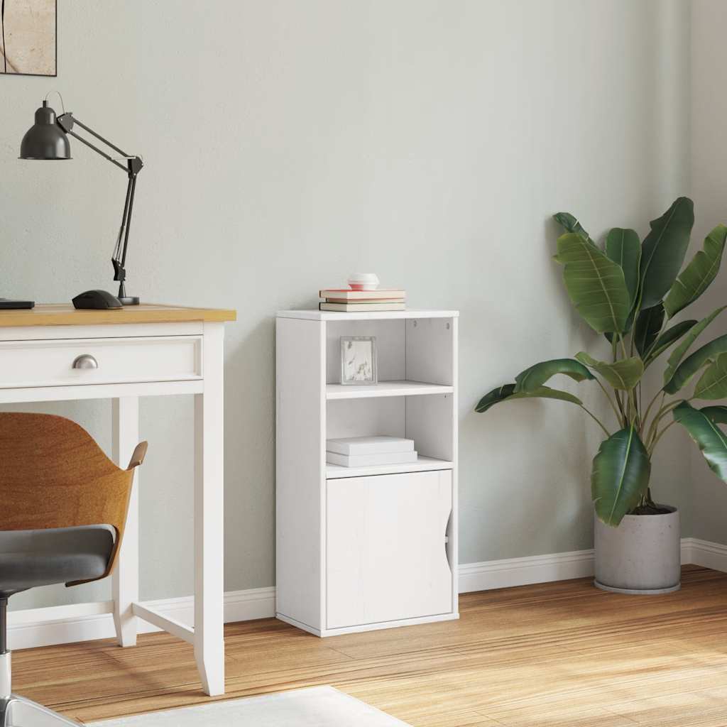 Armário lateral odda branco 40x24x79 cm pinho de madeira maciça