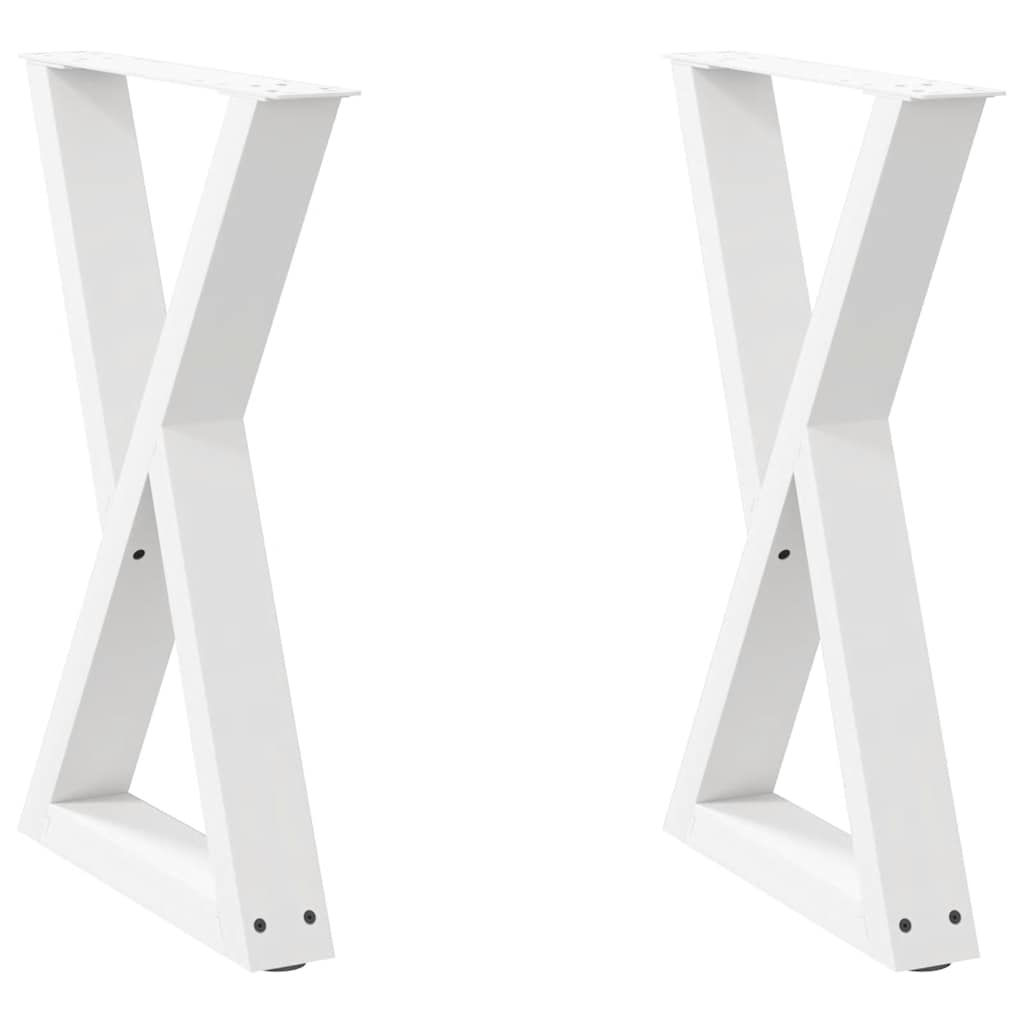 Pés para mesa de jantar 2 peças, branco, 50x(72-73,3) cm, aço