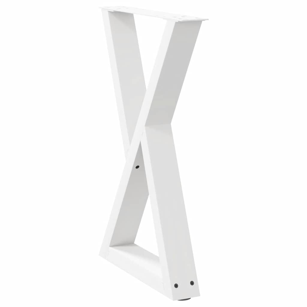 Pés para mesa de jantar 2 peças, branco, 50x(72-73,3) cm, aço