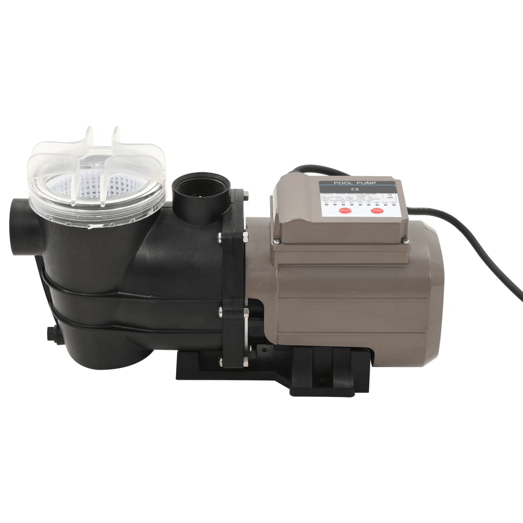Bomba de piscina com temporizador preto 0,25 hp 8000 l/h