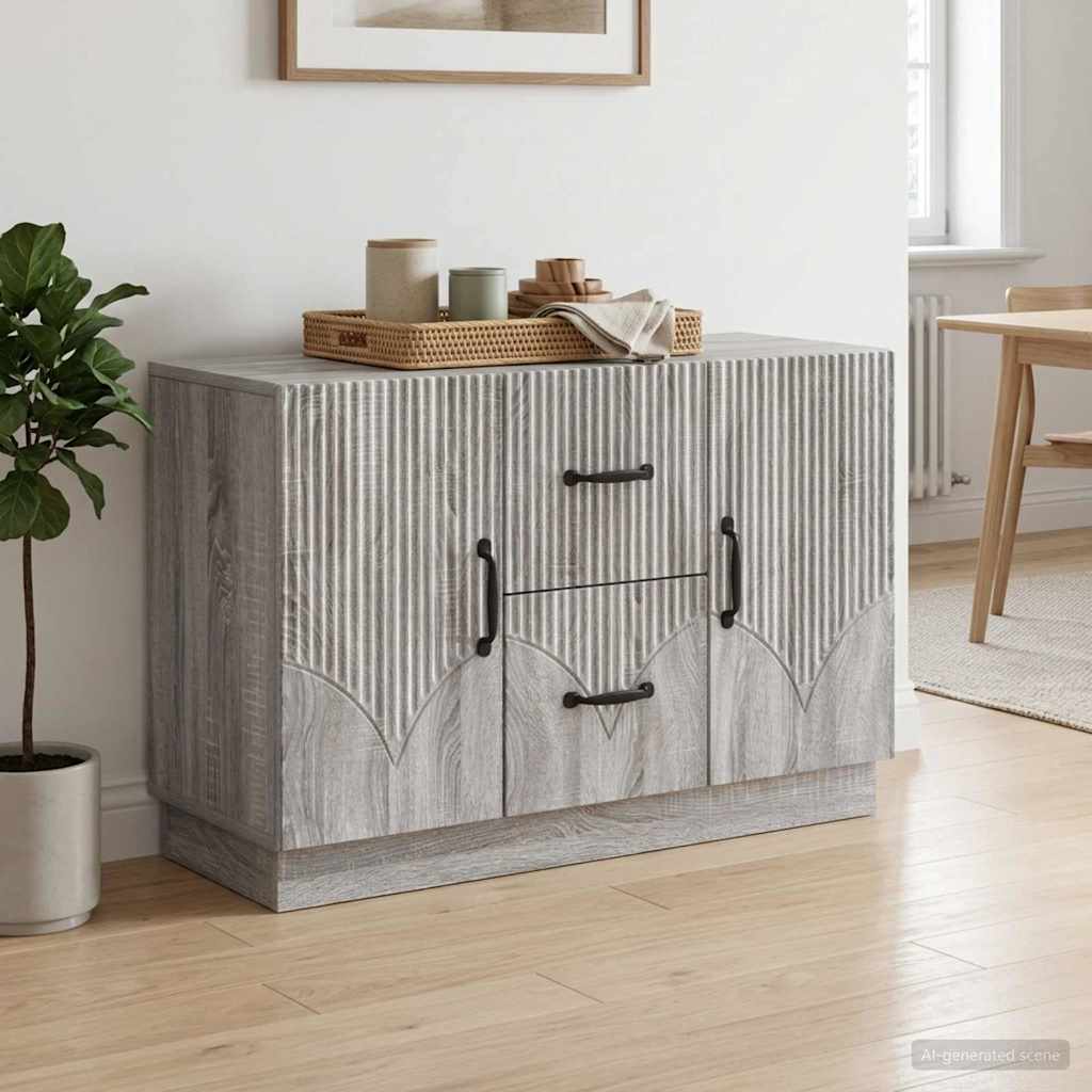 Buffet sonoma cinzento 89 x 34,5 x 57 cm derivados de madeira