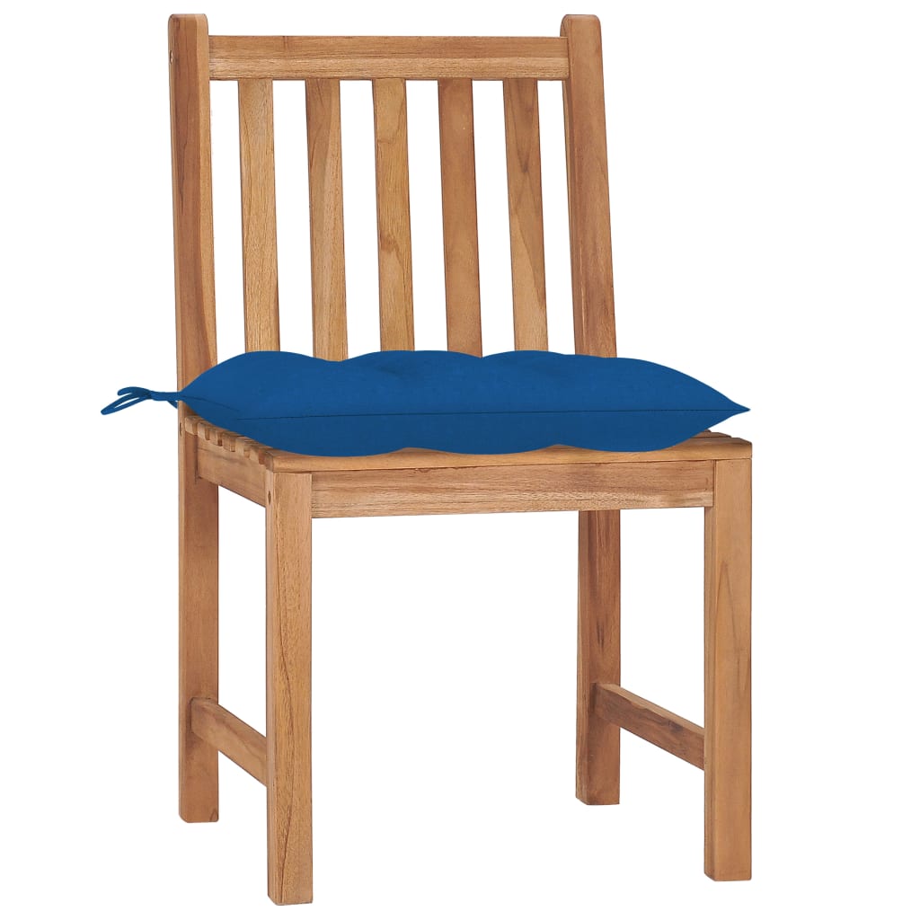 Cadeiras de jardim c/ almofadões 2 pcs madeira de teca maciça