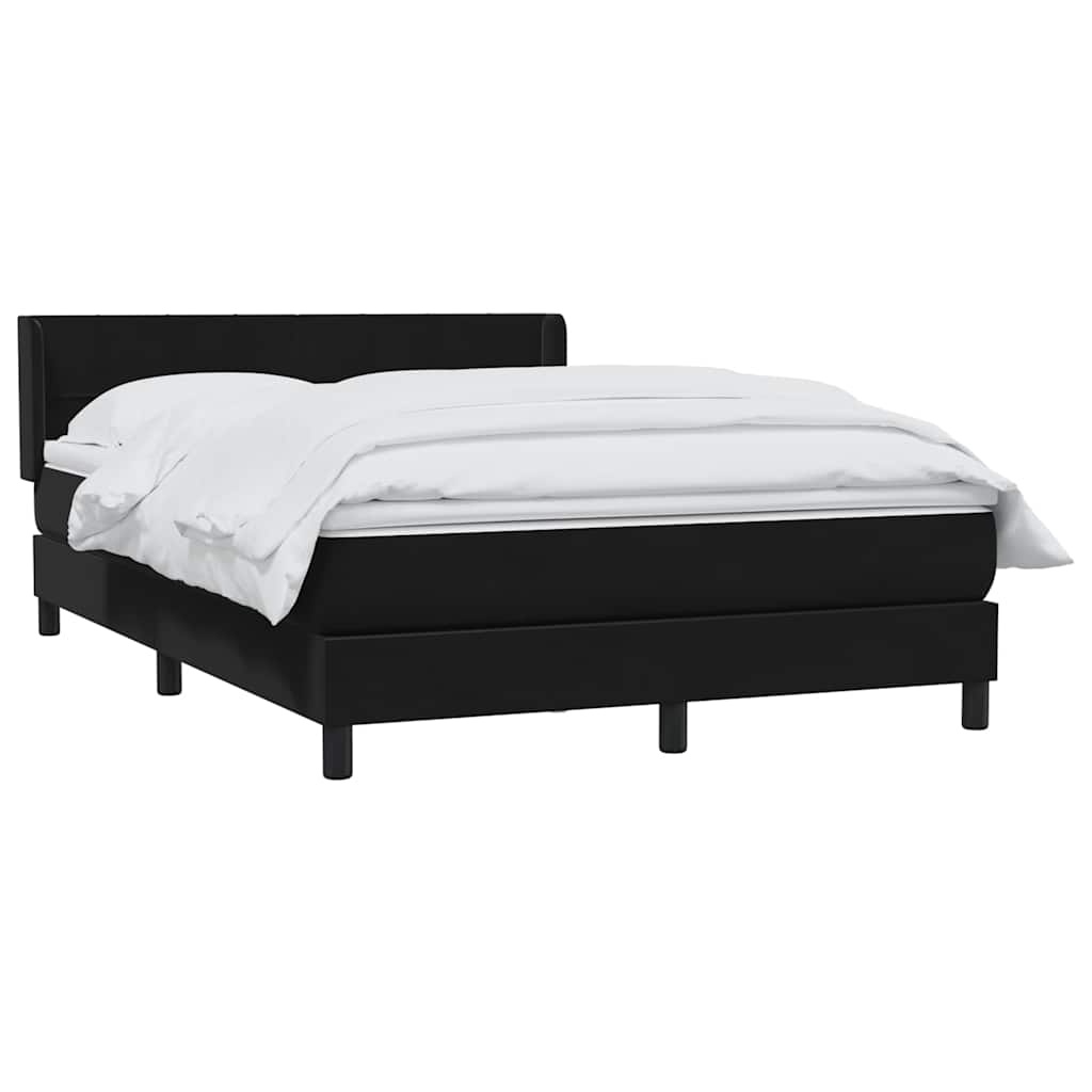 Cama com molas/colchão 160x210 cm veludo preto