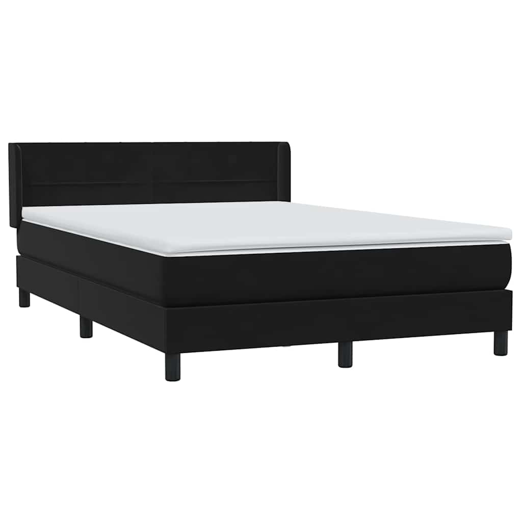 Cama com molas/colchão 160x210 cm veludo preto