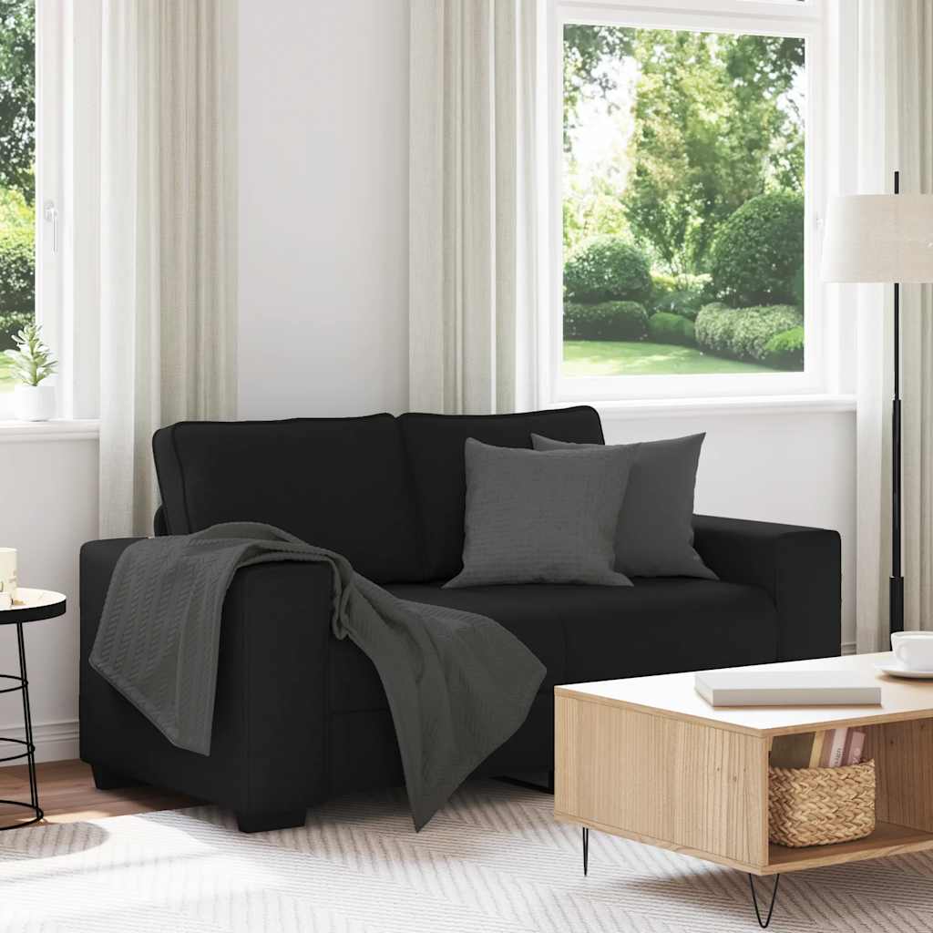 Sofá de 2 lugares tecido 160x77x82 cm preto