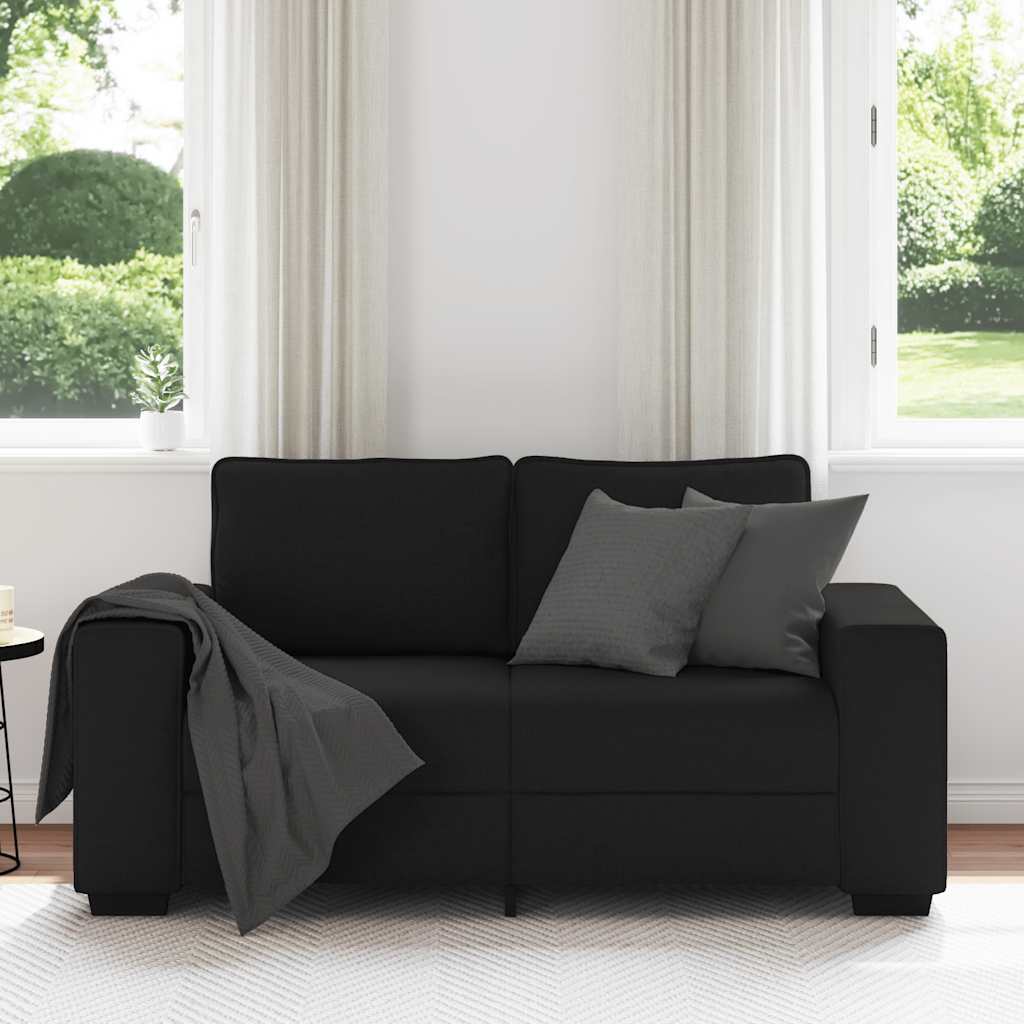 Sofá de 2 lugares tecido 160x77x82 cm preto