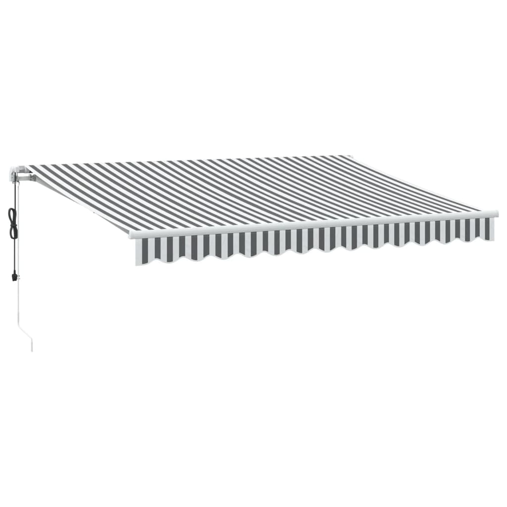 Toldo retrátil automático com LED 350x250 cm antracite/branco