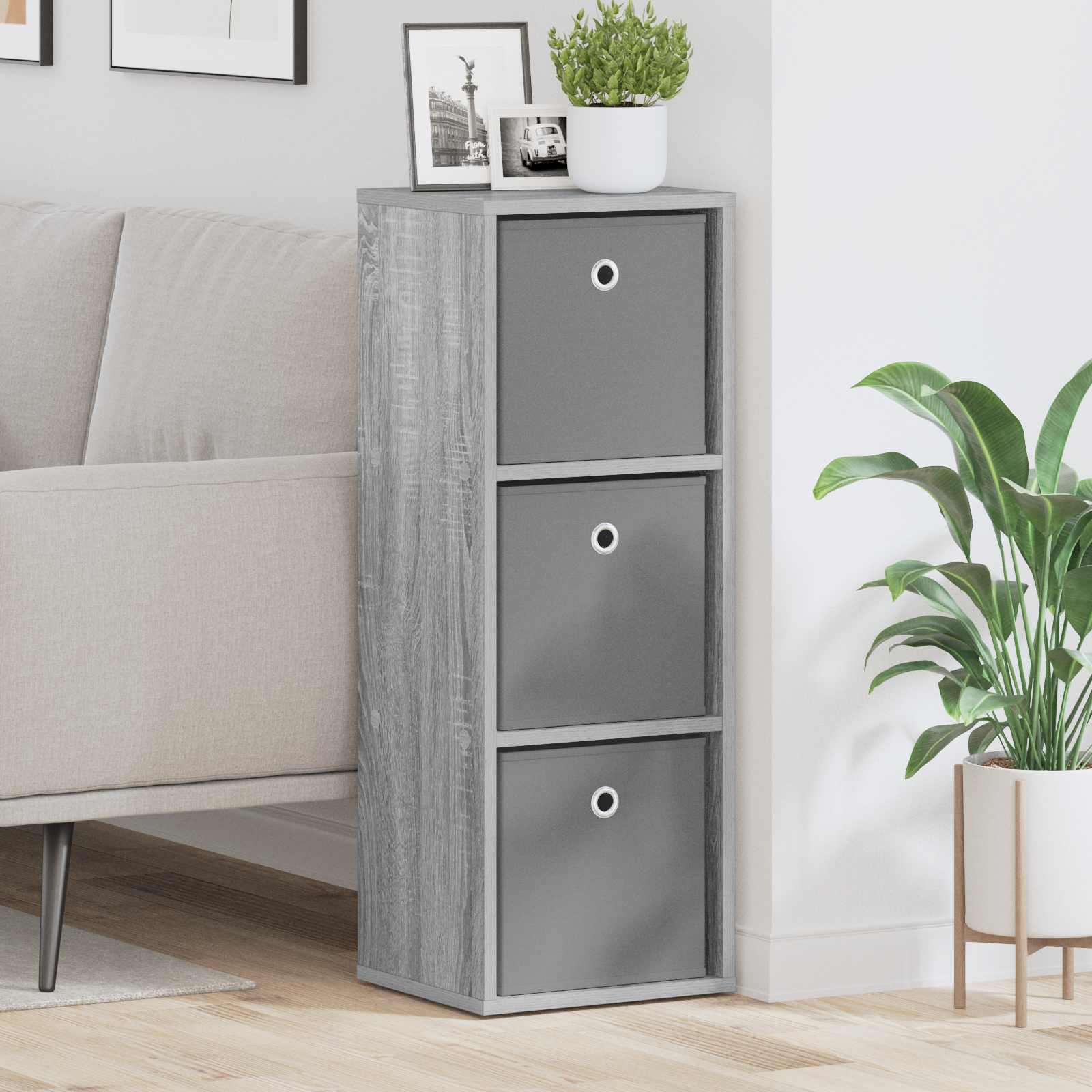 Buffet com gaveta cinza sonoma 30,5 x 27 x 84,5 cm