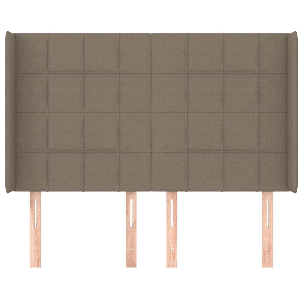 Cabeceira cama abas tecido 147x16x118/128 cm cinza-acastanhado