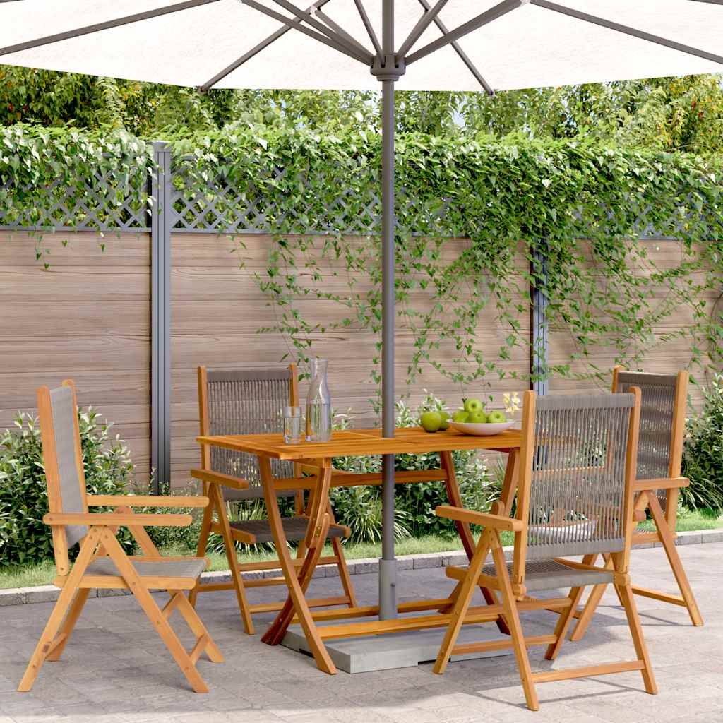 Cadeiras jardim reclináveis 4pcs madeira de acácia maciça cinza