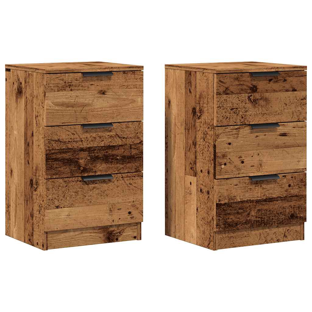 Mesas de cabeceira 2 pcs derivados de madeira madeira velha