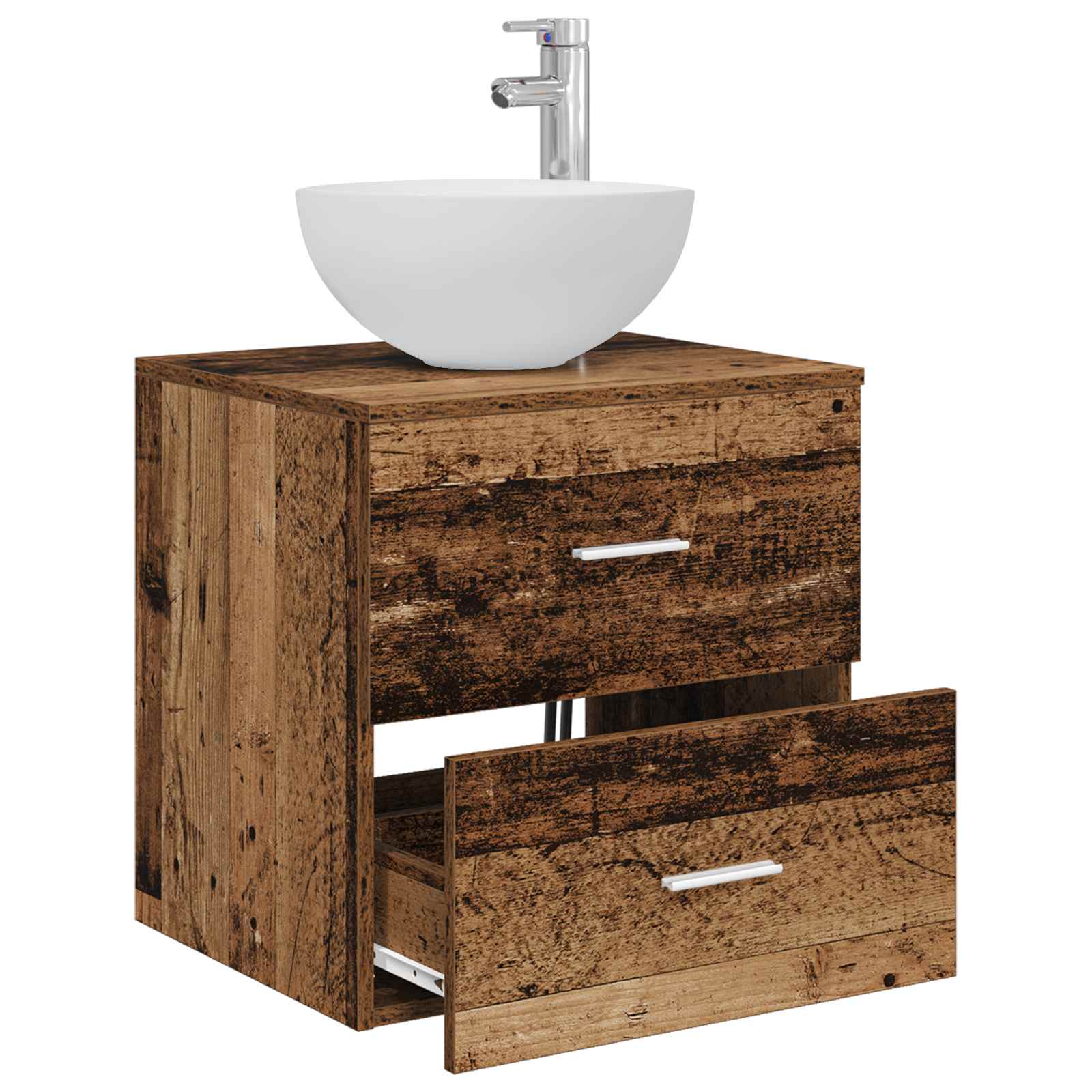 Vanidade com pia de parede madeira antiga 49,5 x 35 x 63 cm