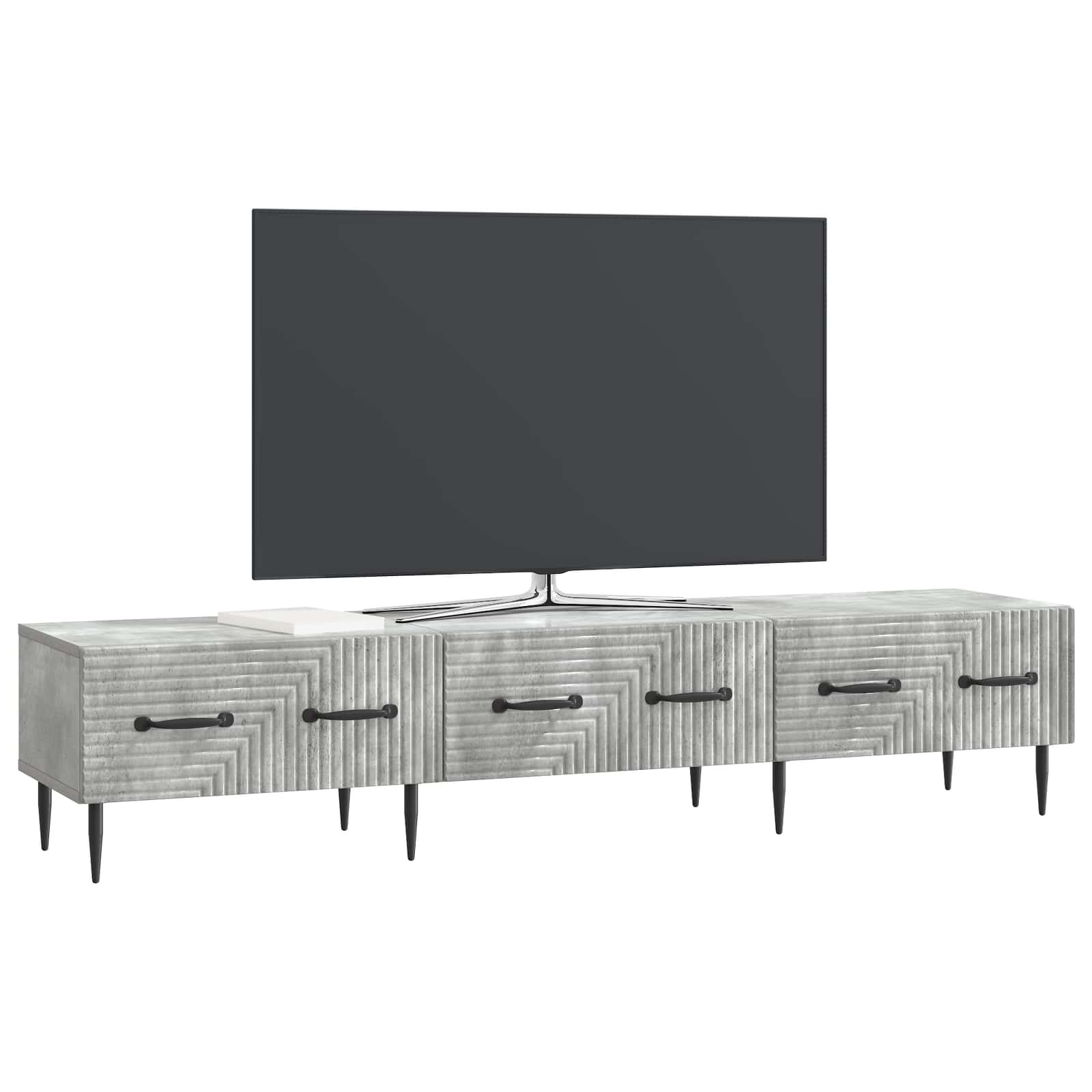 Gabinete para TV com gaveta cinzento cimento 147 x 34,5 x 30 cm