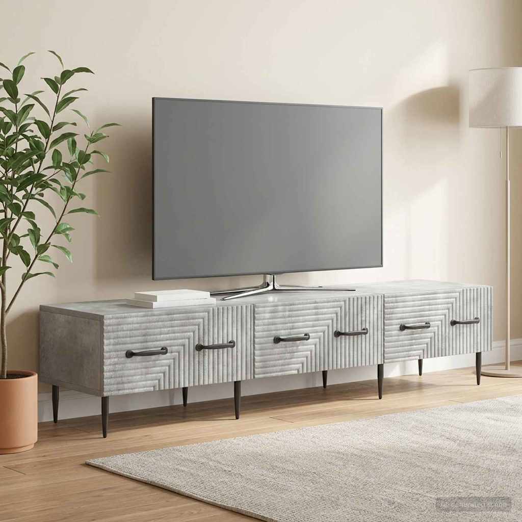 Gabinete para TV com gaveta cinzento cimento 147 x 34,5 x 30 cm