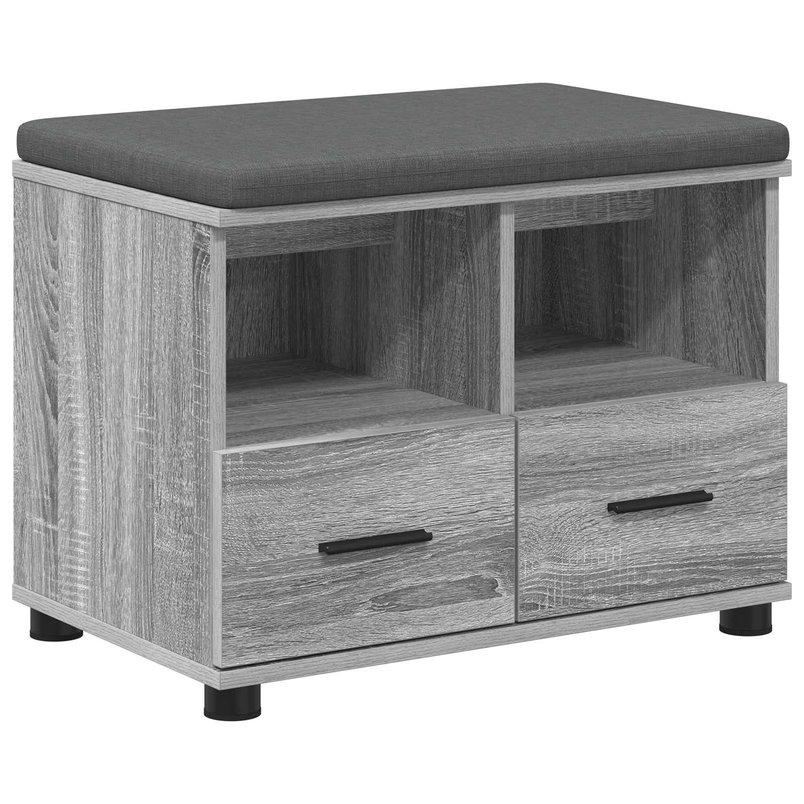 Banco de hall com almofada sonoma cinza 60 x 38 x 46 cm