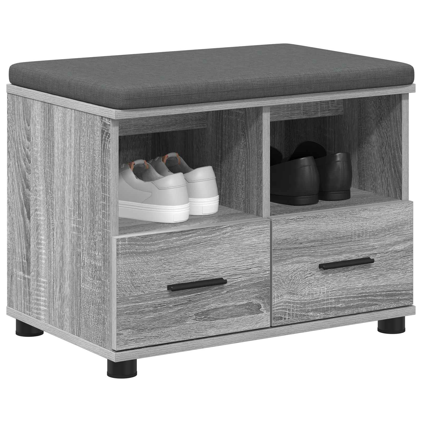Banco de hall com almofada sonoma cinza 60 x 38 x 46 cm