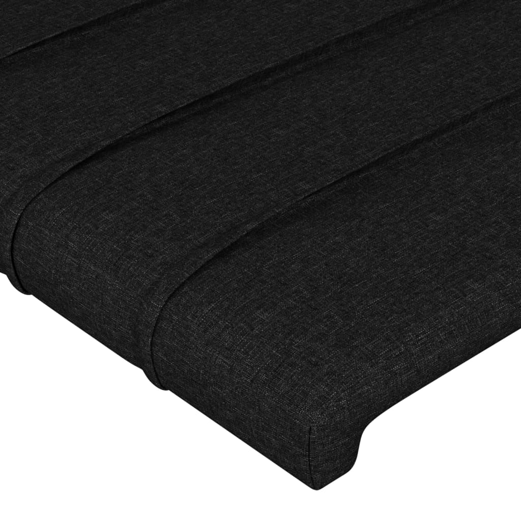 Cabeceira preta 180x5x118/128 cm tecido