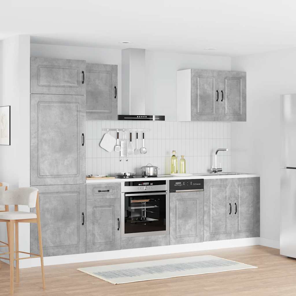 7 Peças armário de cozinha conjunto kalmar cinzento cimento