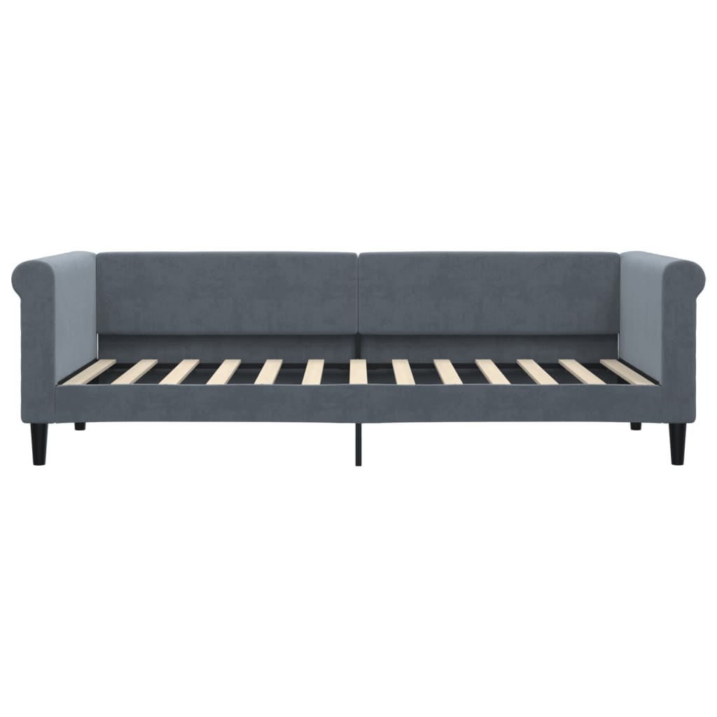 Sofá-cama com colchão 80x200 cm veludo cinzento-escuro