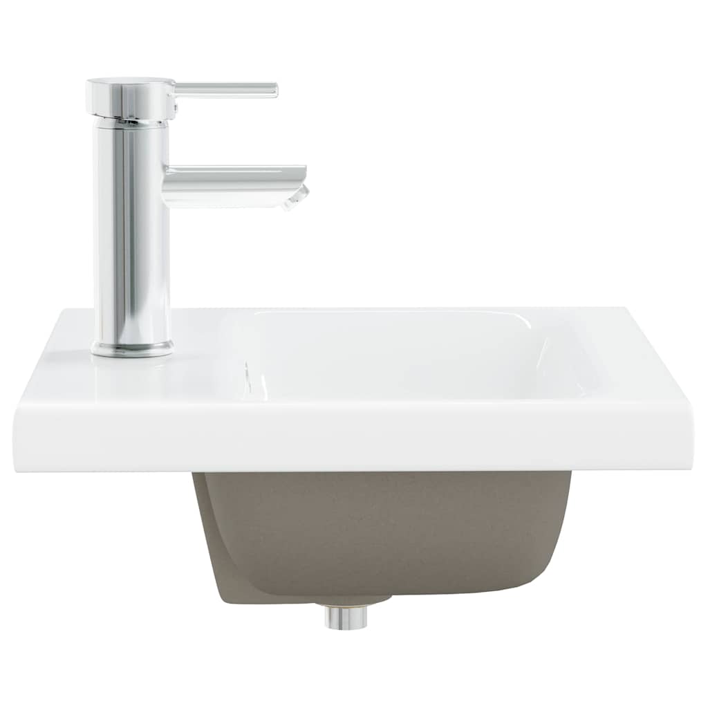 Lavatório embutido c/ torneira 42x39x18 cm cerâmica branco