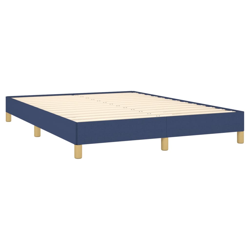 Estrutura de cama sem colchão 140x200 cm tecido azul