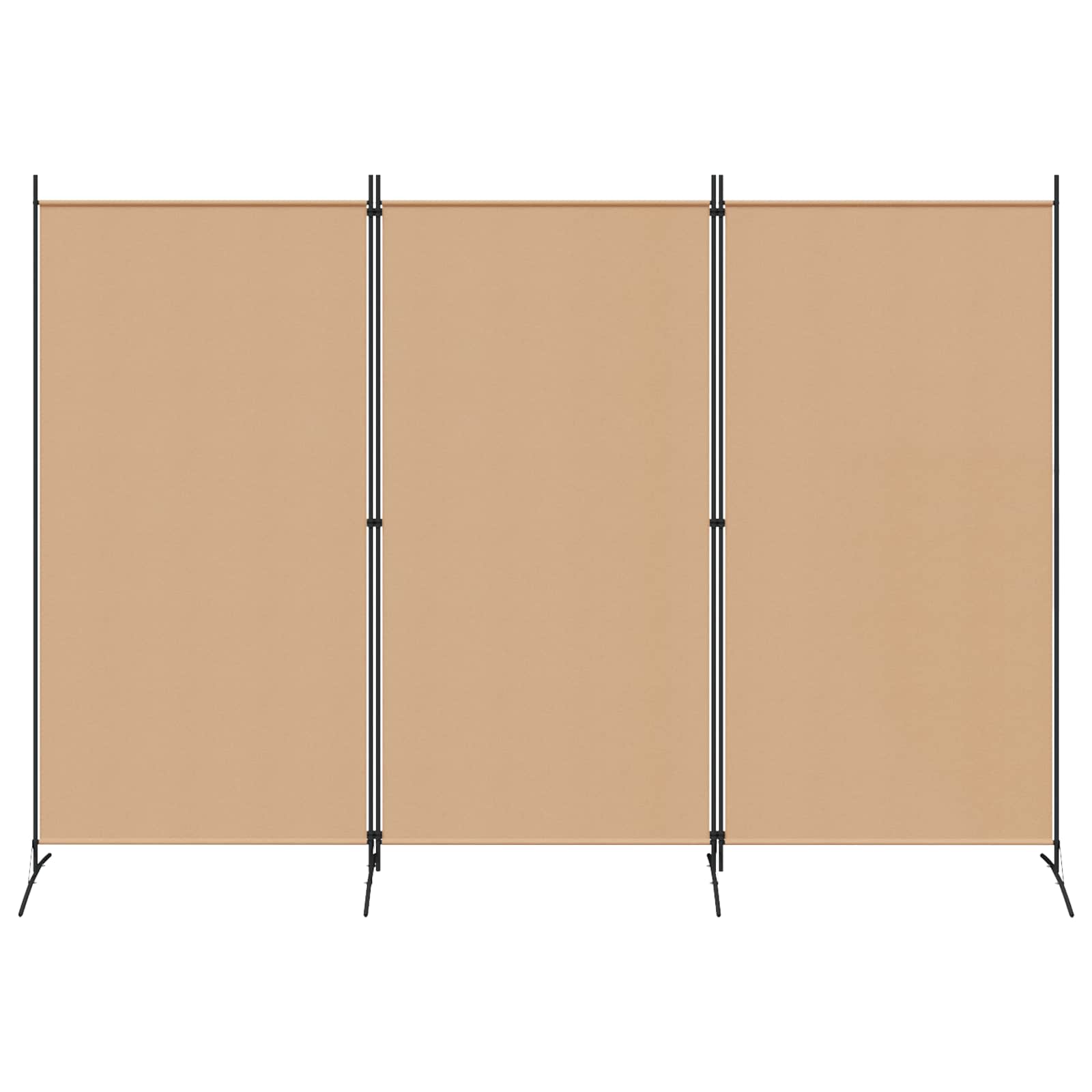 Divisória de 3 painéis bege 260 x 180 cm tecido