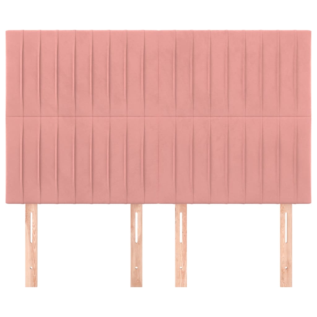 Cabeceira rosa 144x5x118/128 cm veludo
