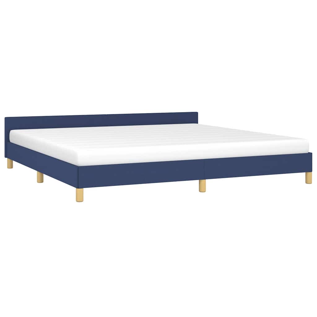 Estrutura cama c/ cabeceira sem colchão 200x200 cm tecido azul