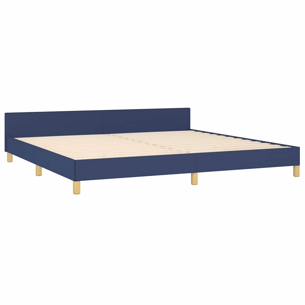 Estrutura cama c/ cabeceira sem colchão 200x200 cm tecido azul