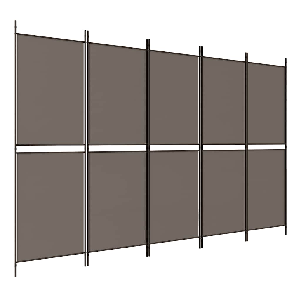 Divisória de quarto com 5 painéis 250x180 cm tecido antracite